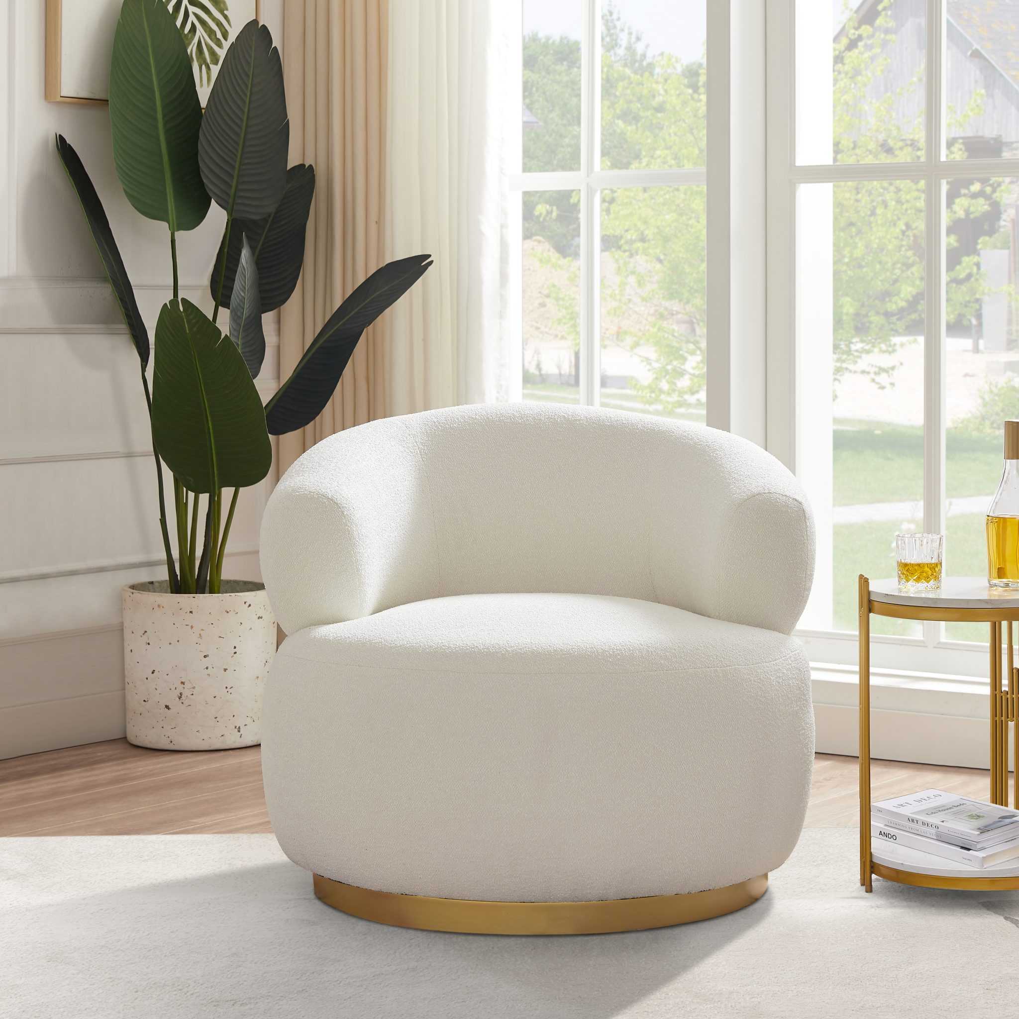 BT Bellissimo Oro Swivel Arm Chair with Gold base