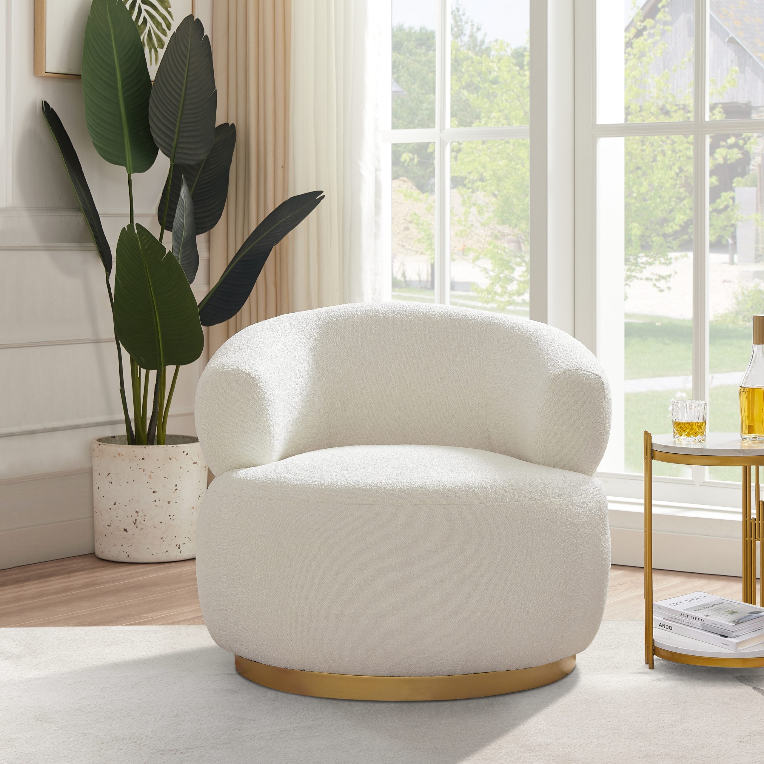 BT Bellissimo Oro Swivel Arm Chair with Gold Base