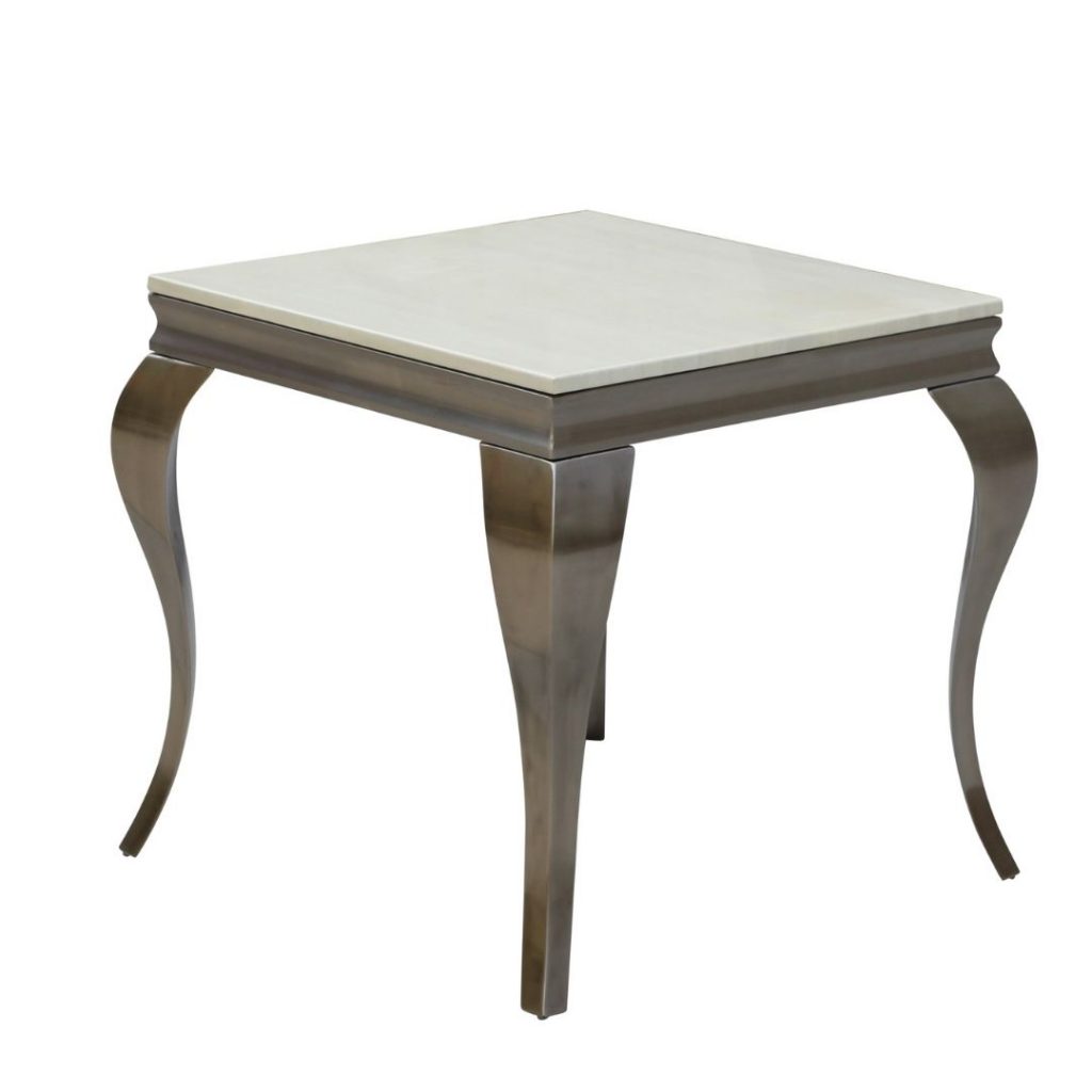 BT Chateau Metal Framed Marble Top Side Table