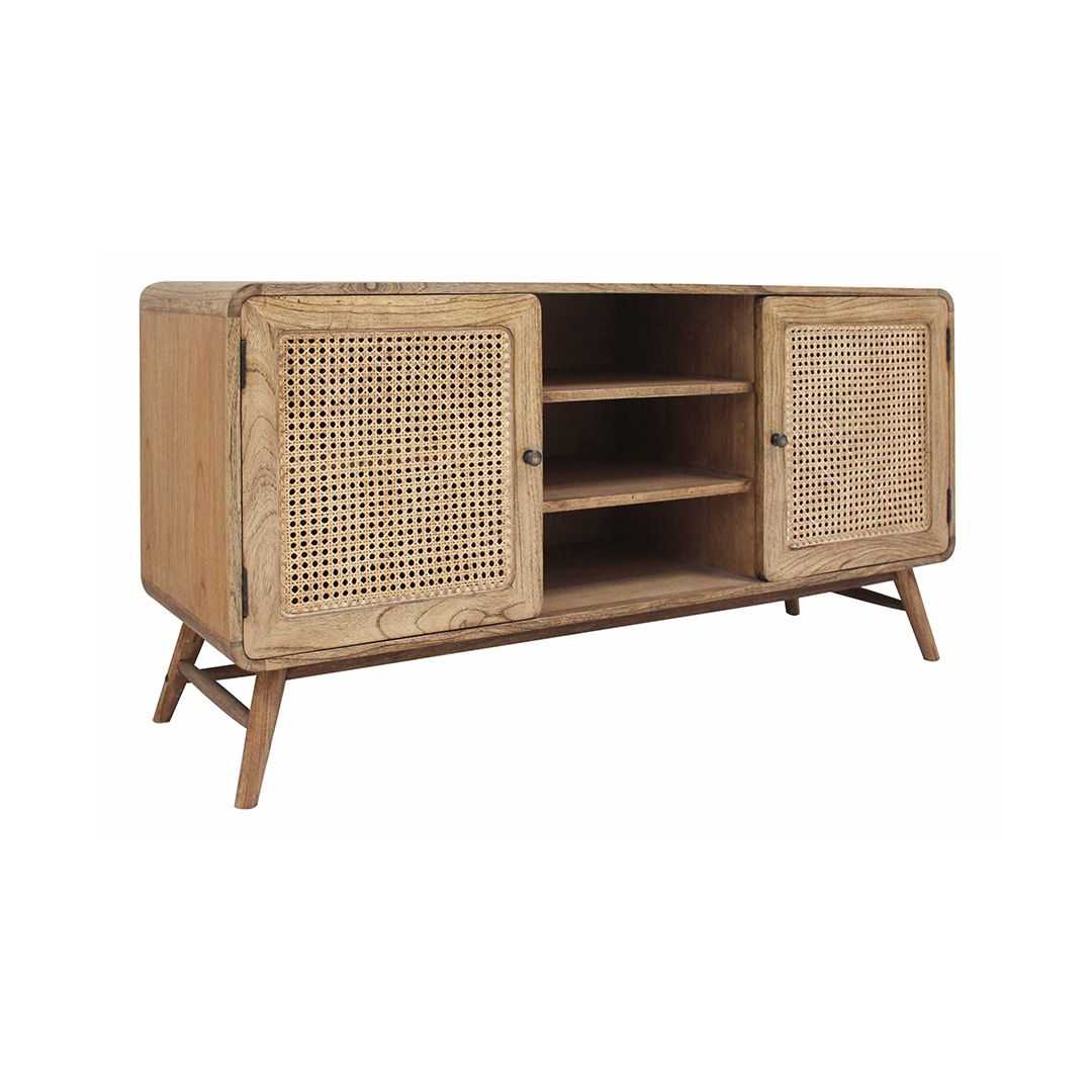 CR Vincent Solid Timber Rattan Buffet with 2 Doors