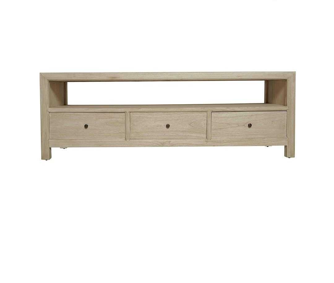CR Evan Solid Timber TV Unit with 3 Drawers