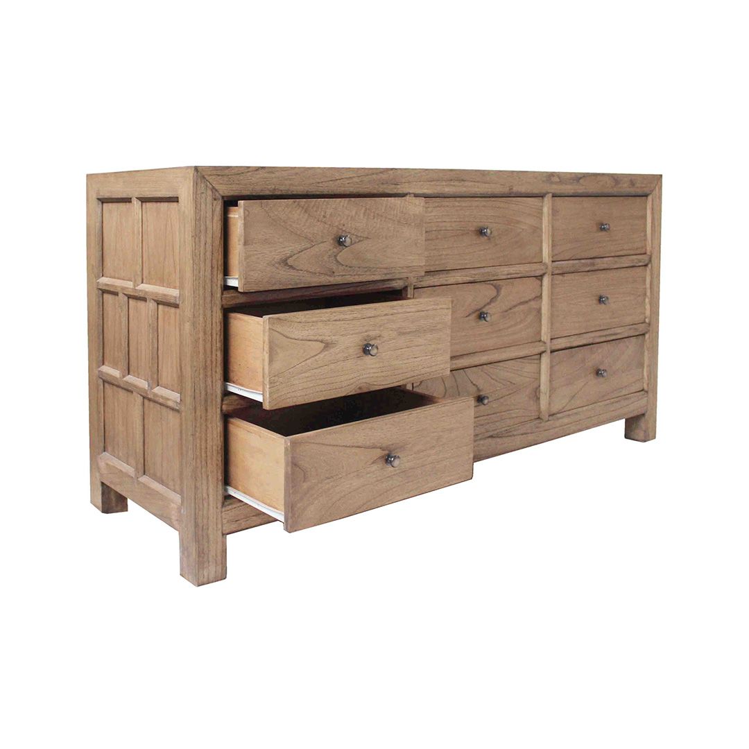 CR Evan Solid Timber 9 Drawer Chest