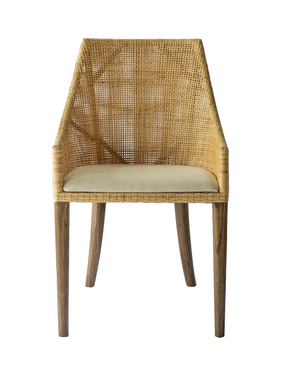 CR Tennessee Timber Framed Rattan Dining Chair