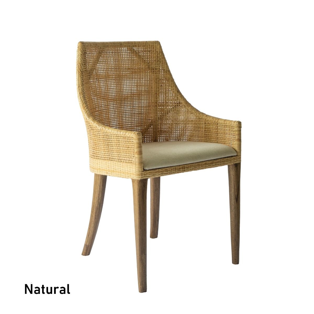 CR Tennessee Timber Framed Rattan Dining Chair