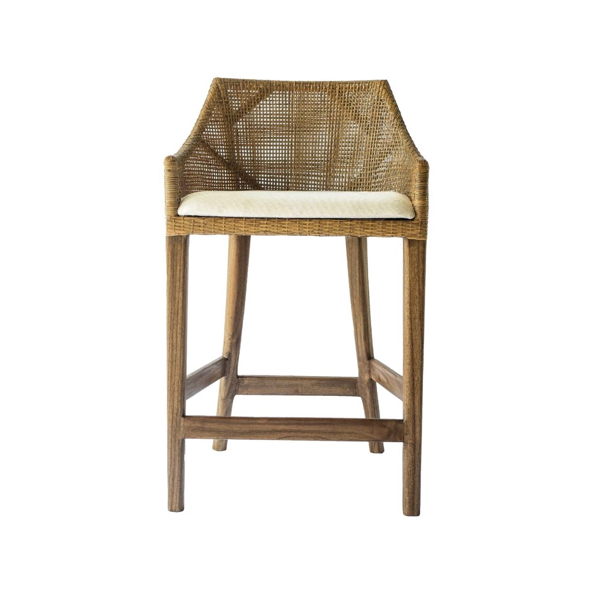 CR Tennessee Timber Frame Rattan Counter Stool