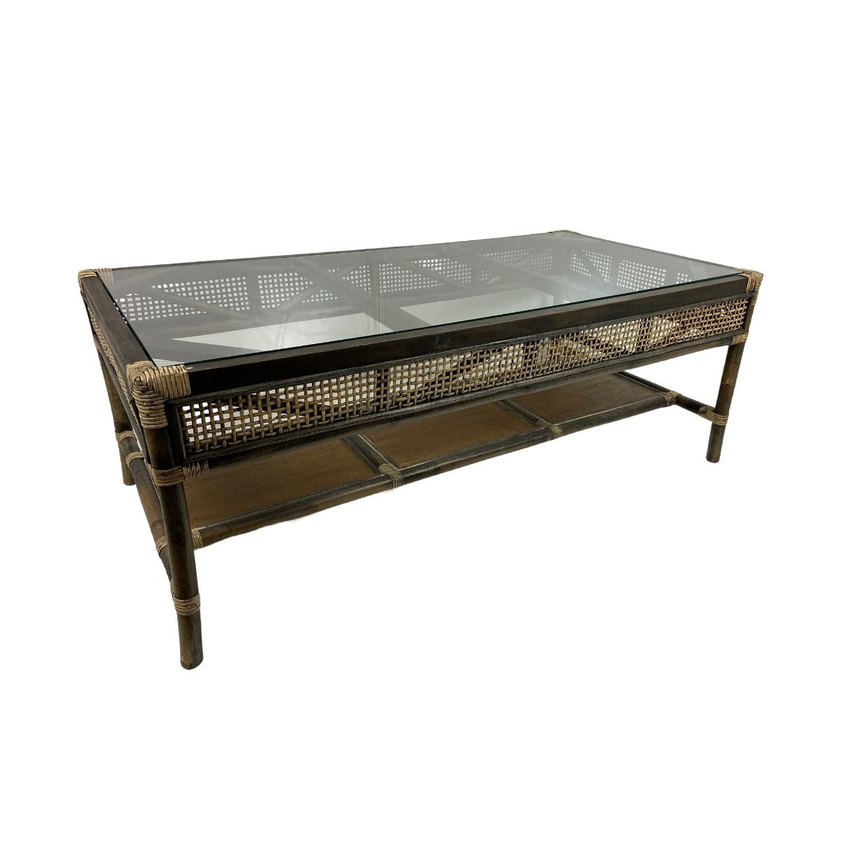 CR Havana Rattan &#038; Timber Frame with Glass Top Coffee Table