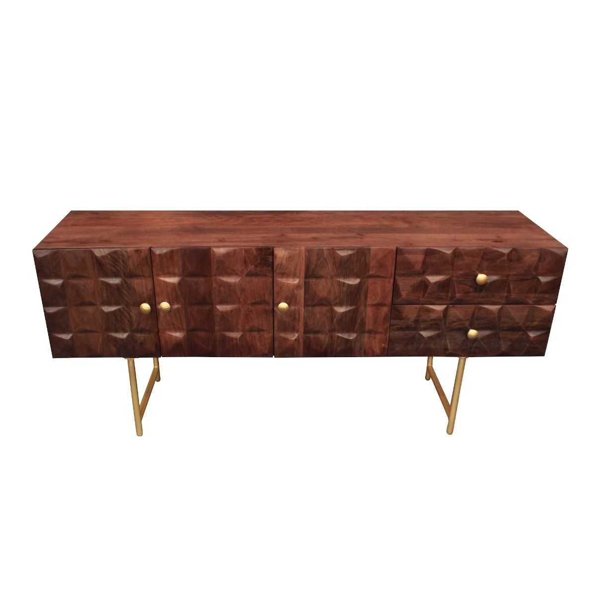 CR Kovalam Solid Timber Console Table with 3 Doors and 2 Drawers