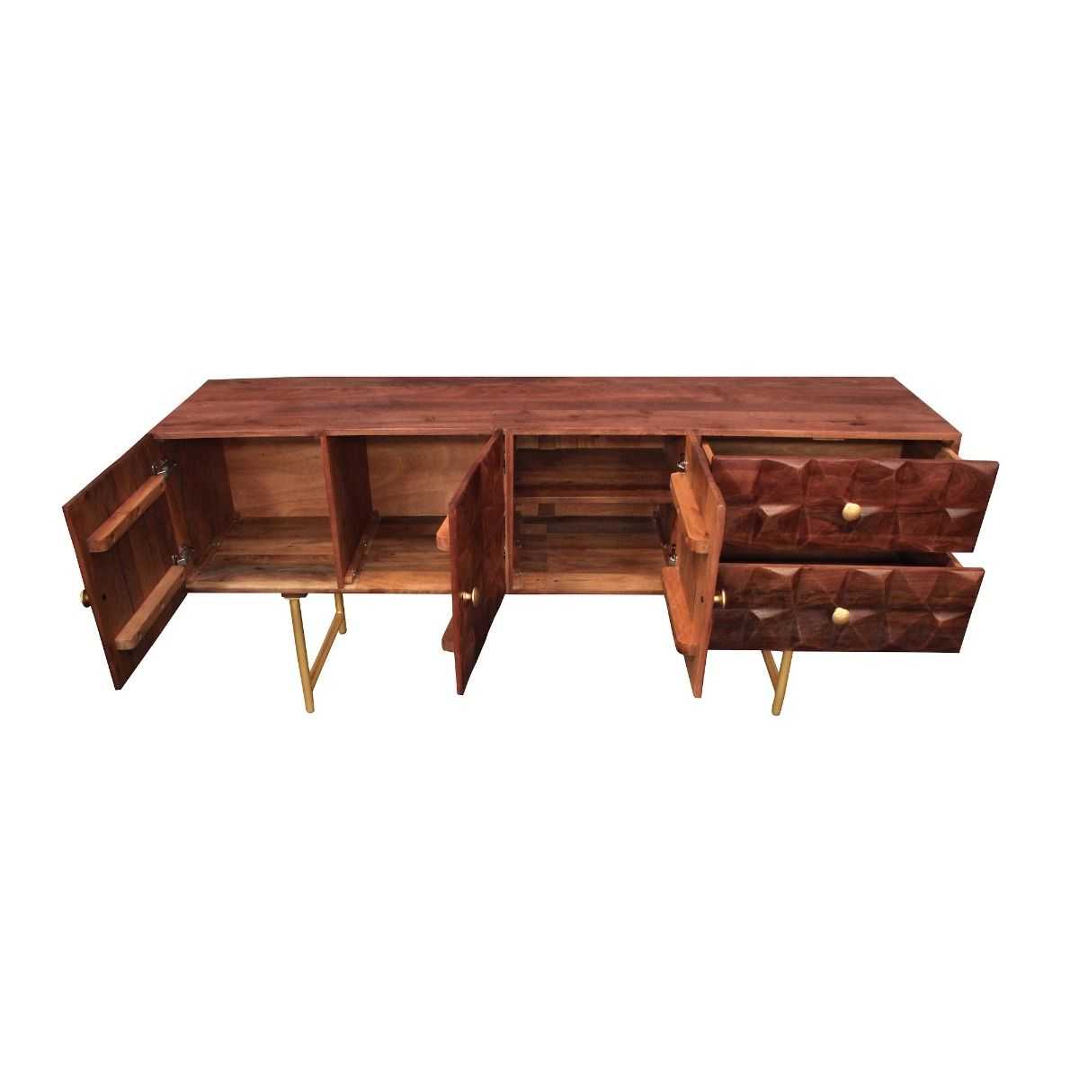 CR Kovalam Solid Timber Console Table with 3 Doors and 2 Drawers
