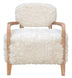 CR Hart Solid Timber Faux Sheepskin Upholstered Armchair