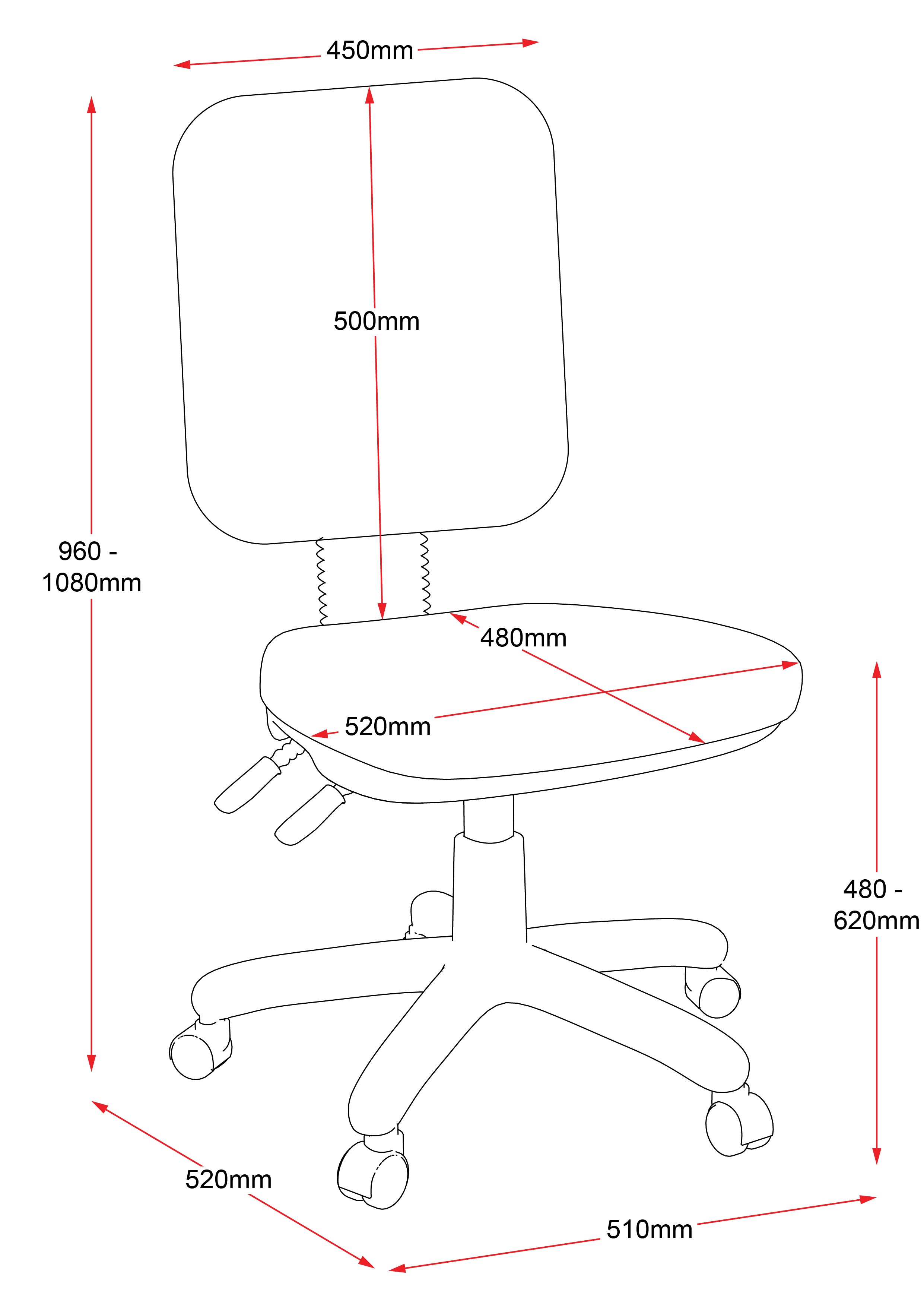 RL EG400 Fabric Upholstered Medium Back Office Chair