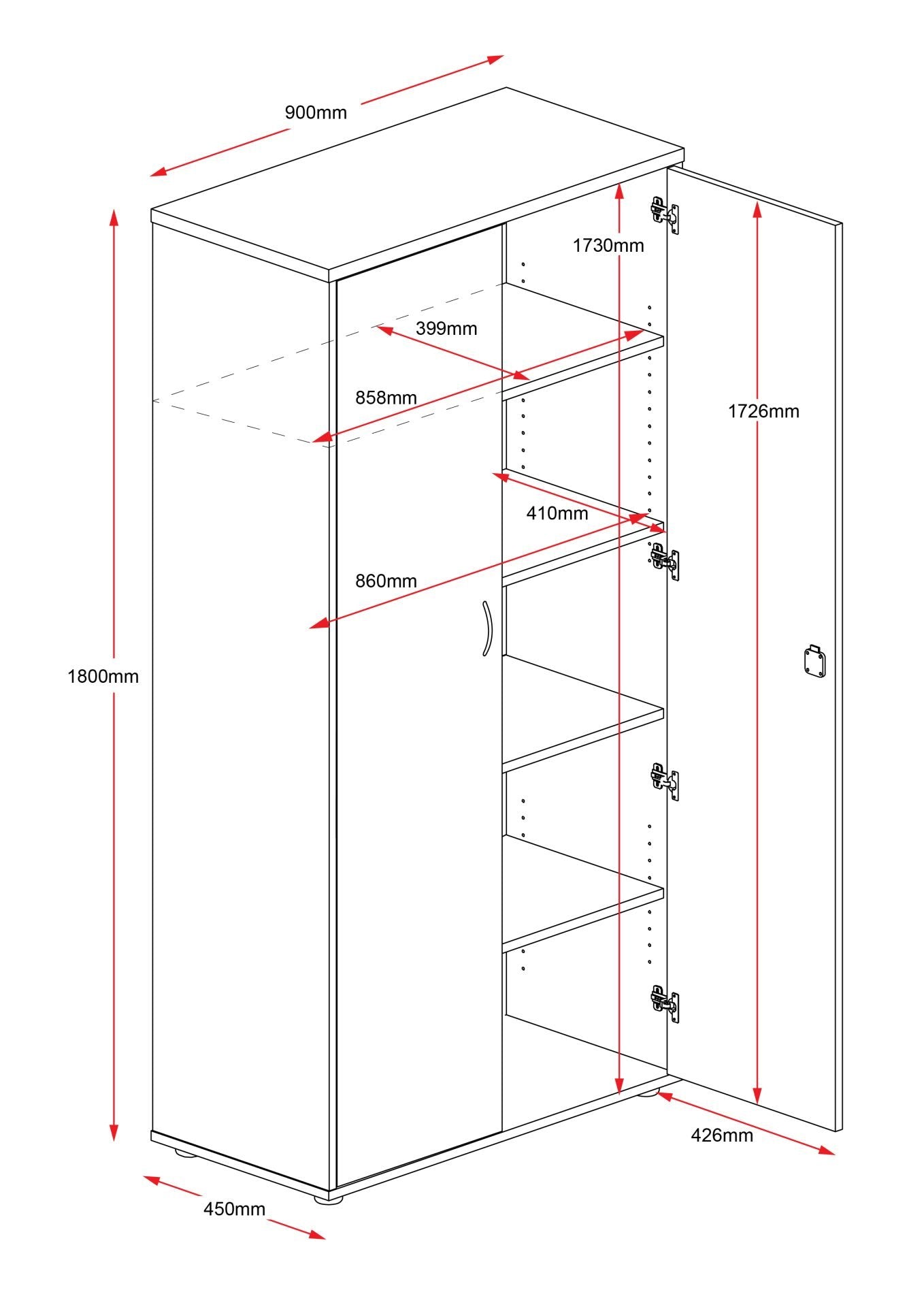RL Rapid Span 2 Door Lockable Cupboard