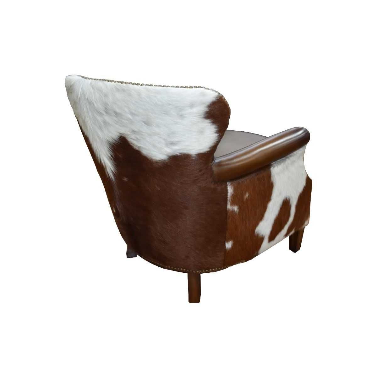 CR Professor Leather Armchair with Latte-Brown/White Edge