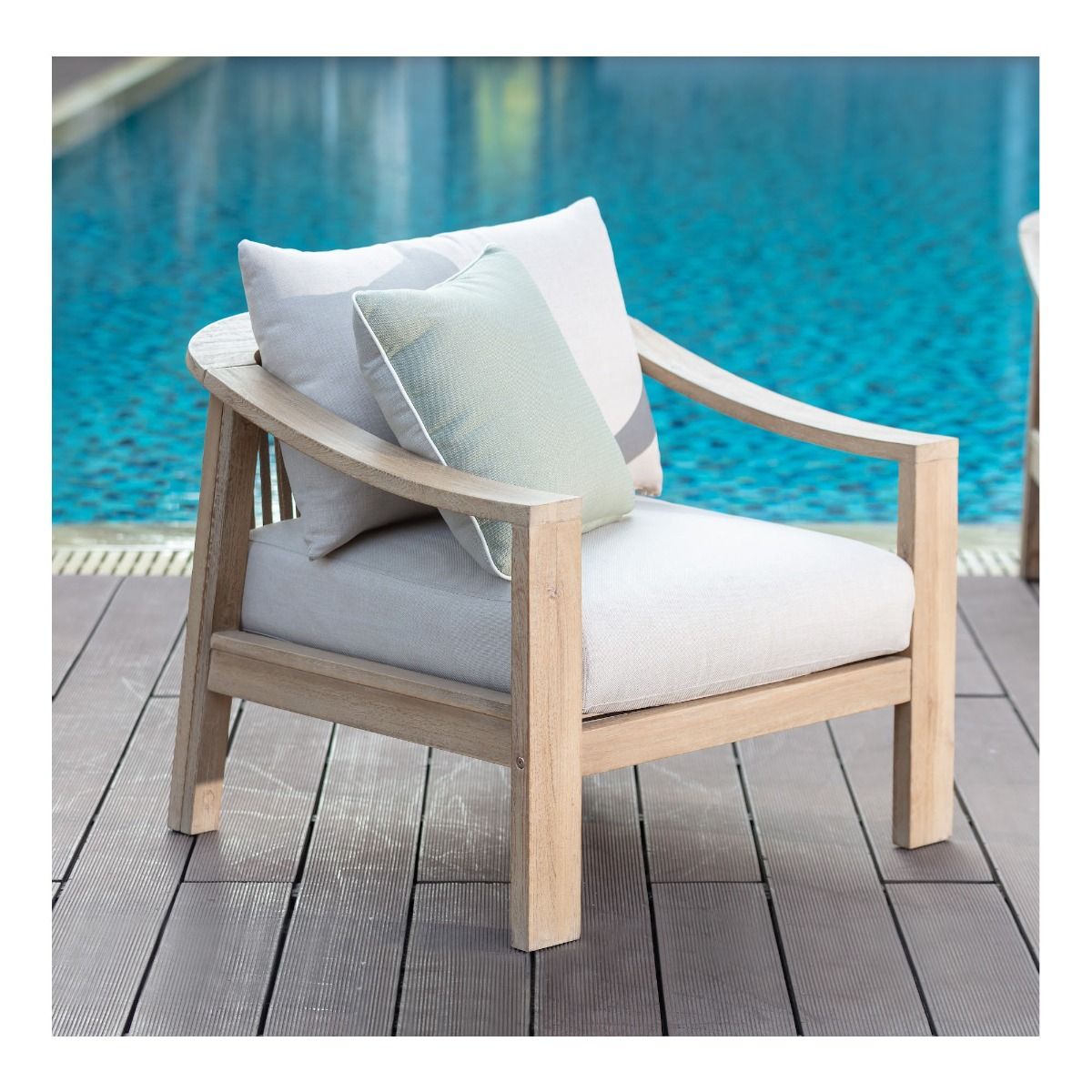 CR Sycamore Solid Timber Outdoor Armchair with Cushion