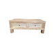 MF Recycled Elm Timber Rustic Louvre 2 Drawer Coffee Table