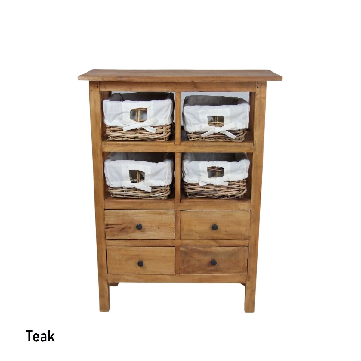 CR Arno Solid Timber 2 Drawer 4 Basket Side Table