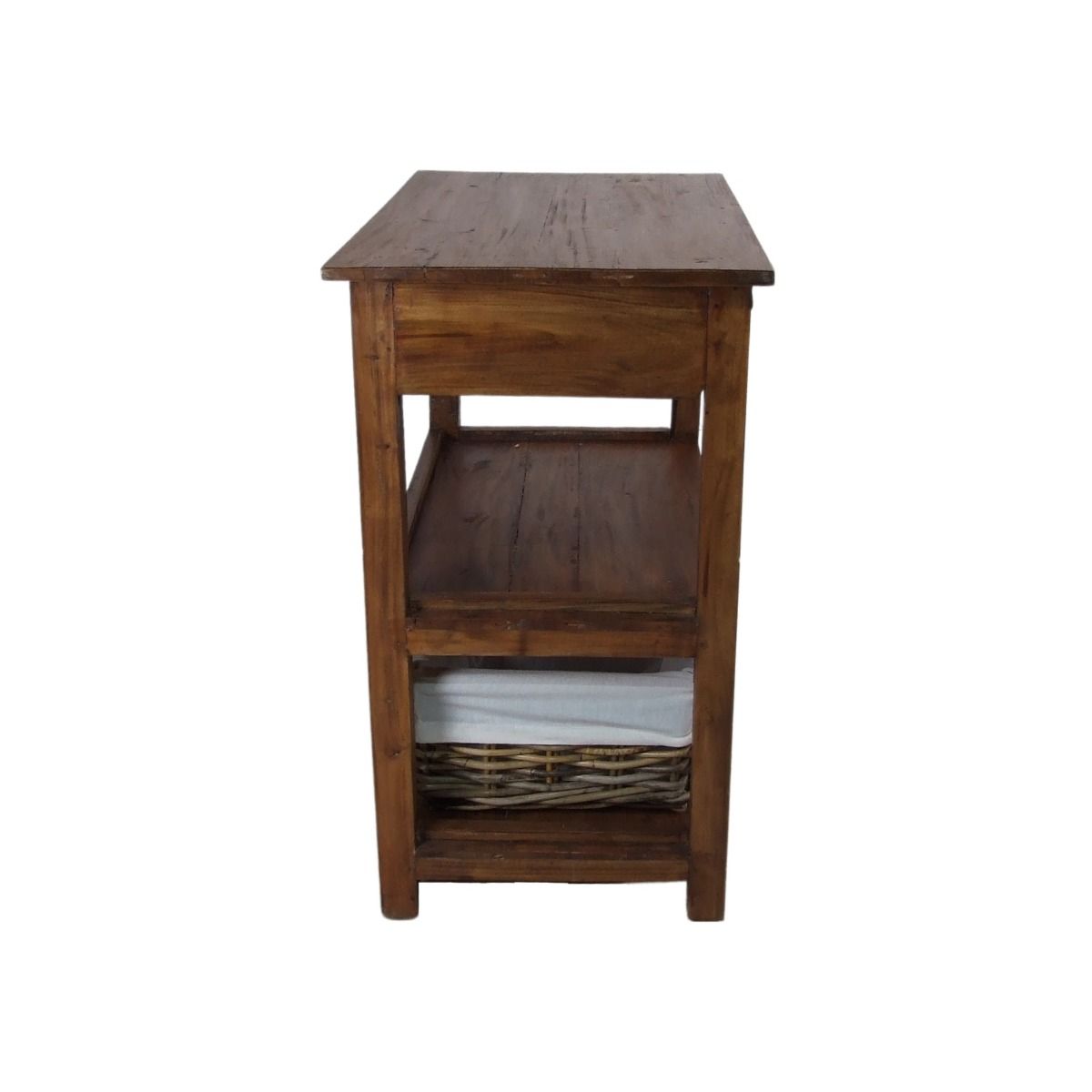 CR Arno Solid Timber 2 Drawer 2 Basket Console Table