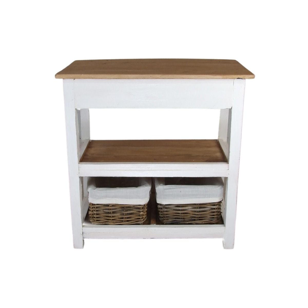 CR Arno Solid Timber 2 Drawer 2 Basket Console Table