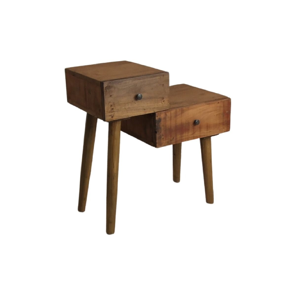 CR Cube Solid Timber 2 Drawer Side Table