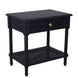 DA Polo 1 Drawer Black Bedside Table