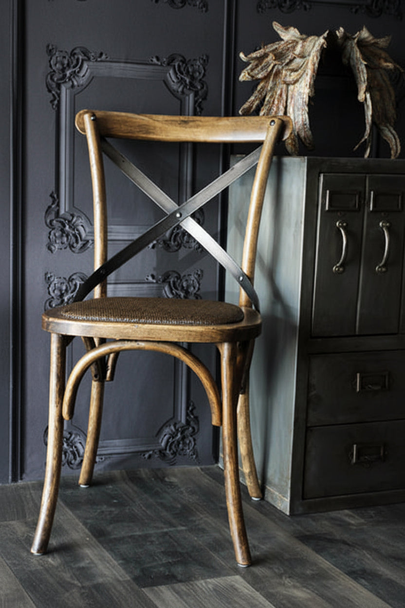 MF Carver Solid Timber Rattan Seat Dining Chair