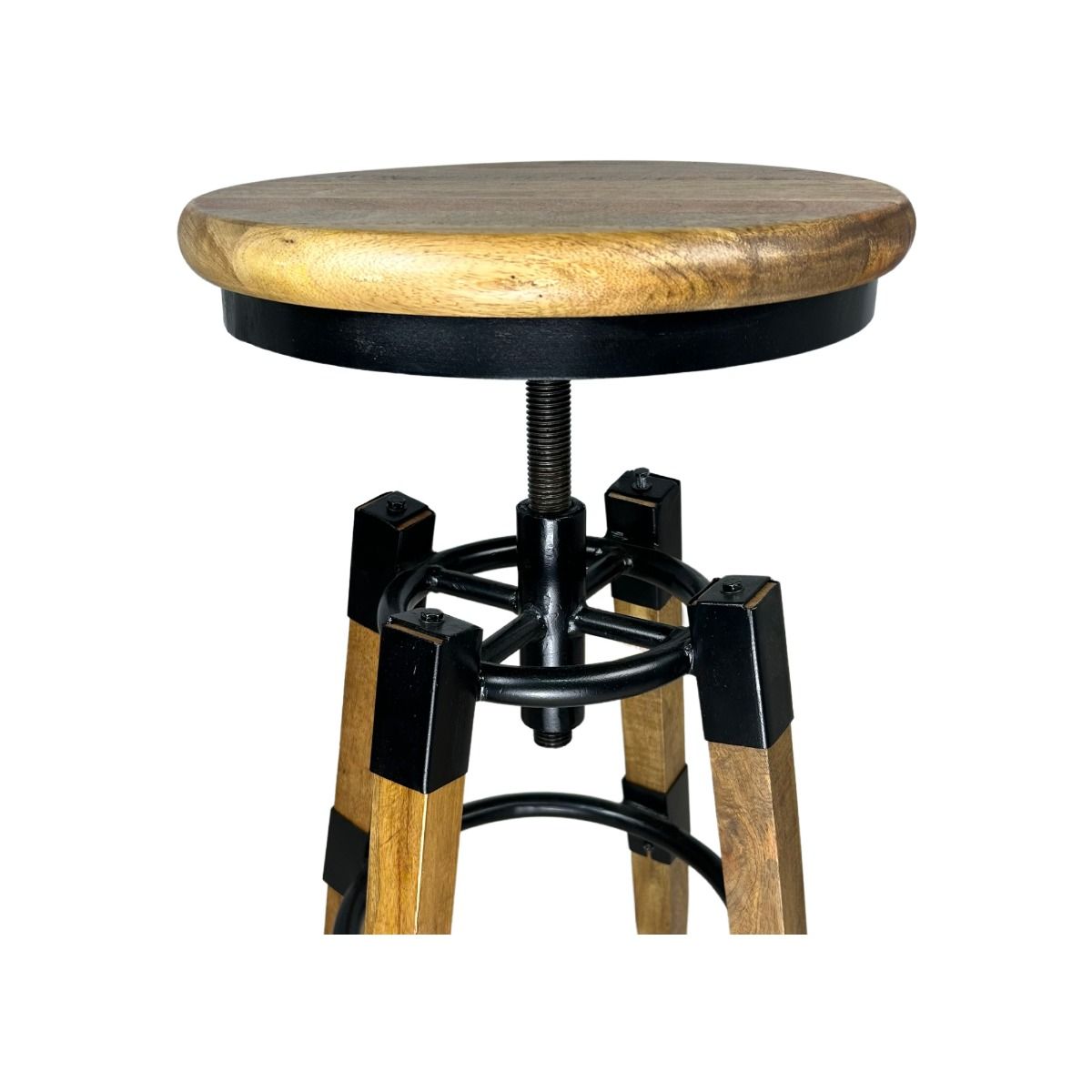 CR BB Solid Timber Metal Frame Dining Stool