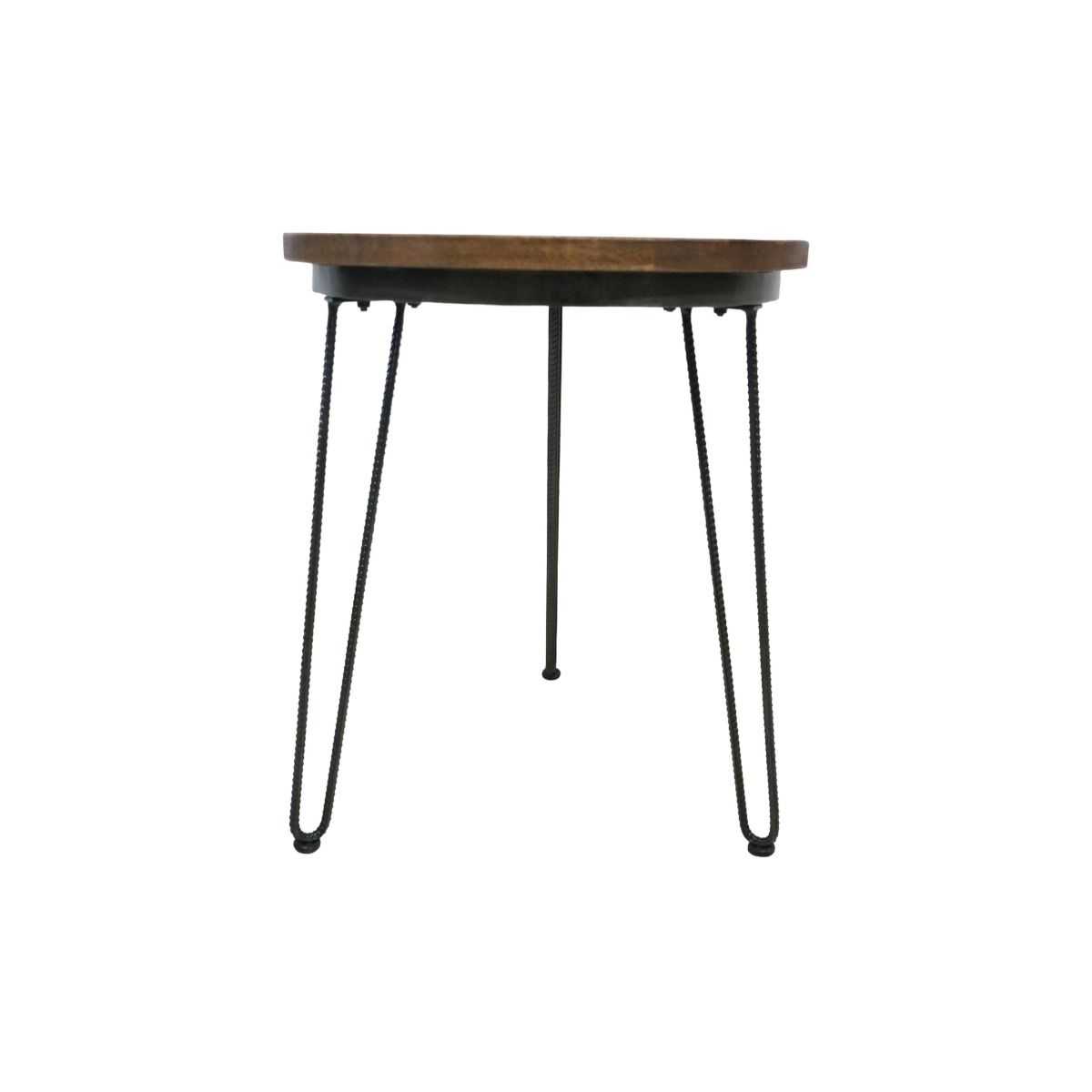CR Malibu Side Table with Metal Legs & Timber Top