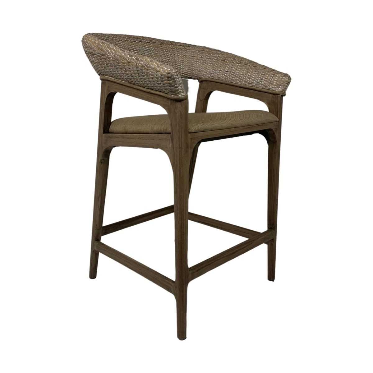 CR Amarest Solid Timber Frame Rattan Counter Stool