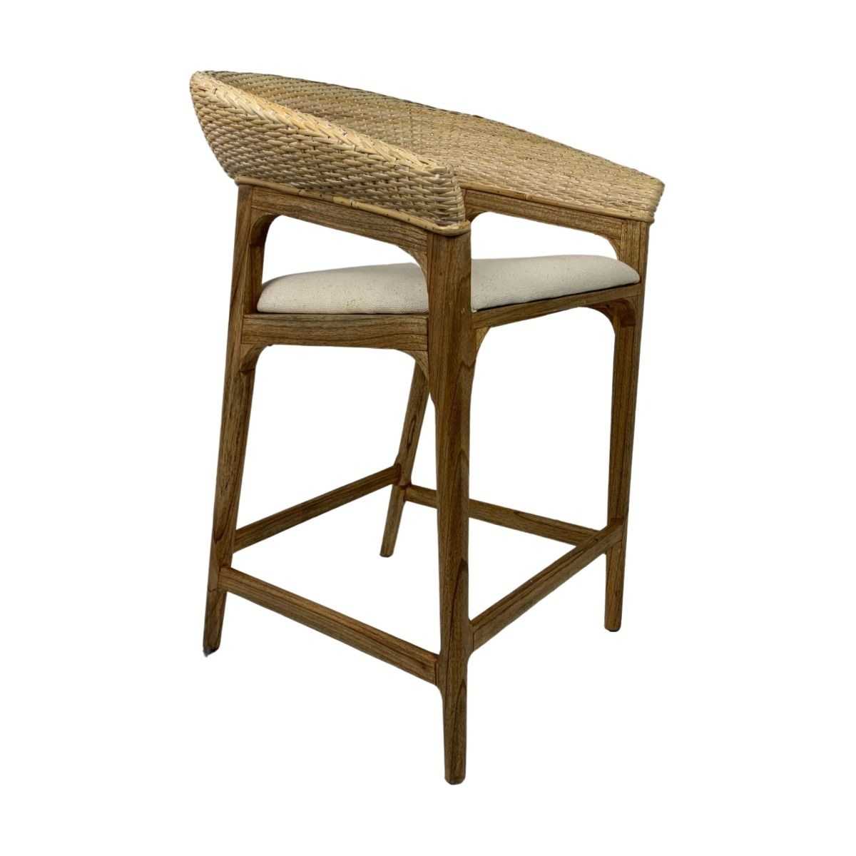 CR Amarest Solid Timber Frame Rattan Counter Stool