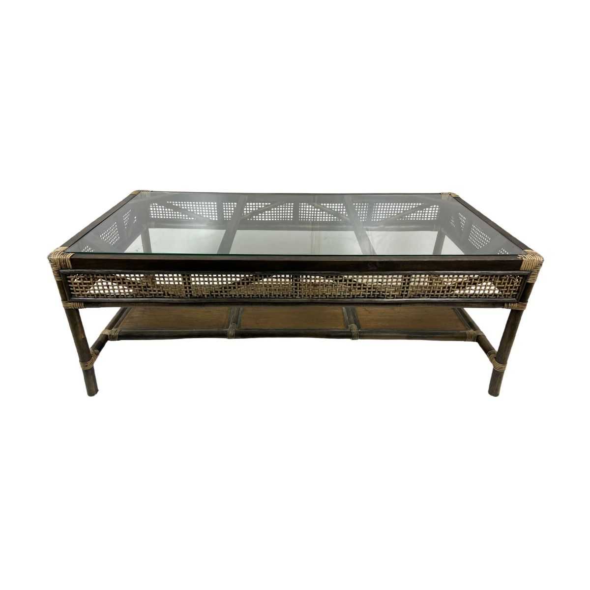 CR Havana Rattan &#038; Timber Frame with Glass Top Coffee Table