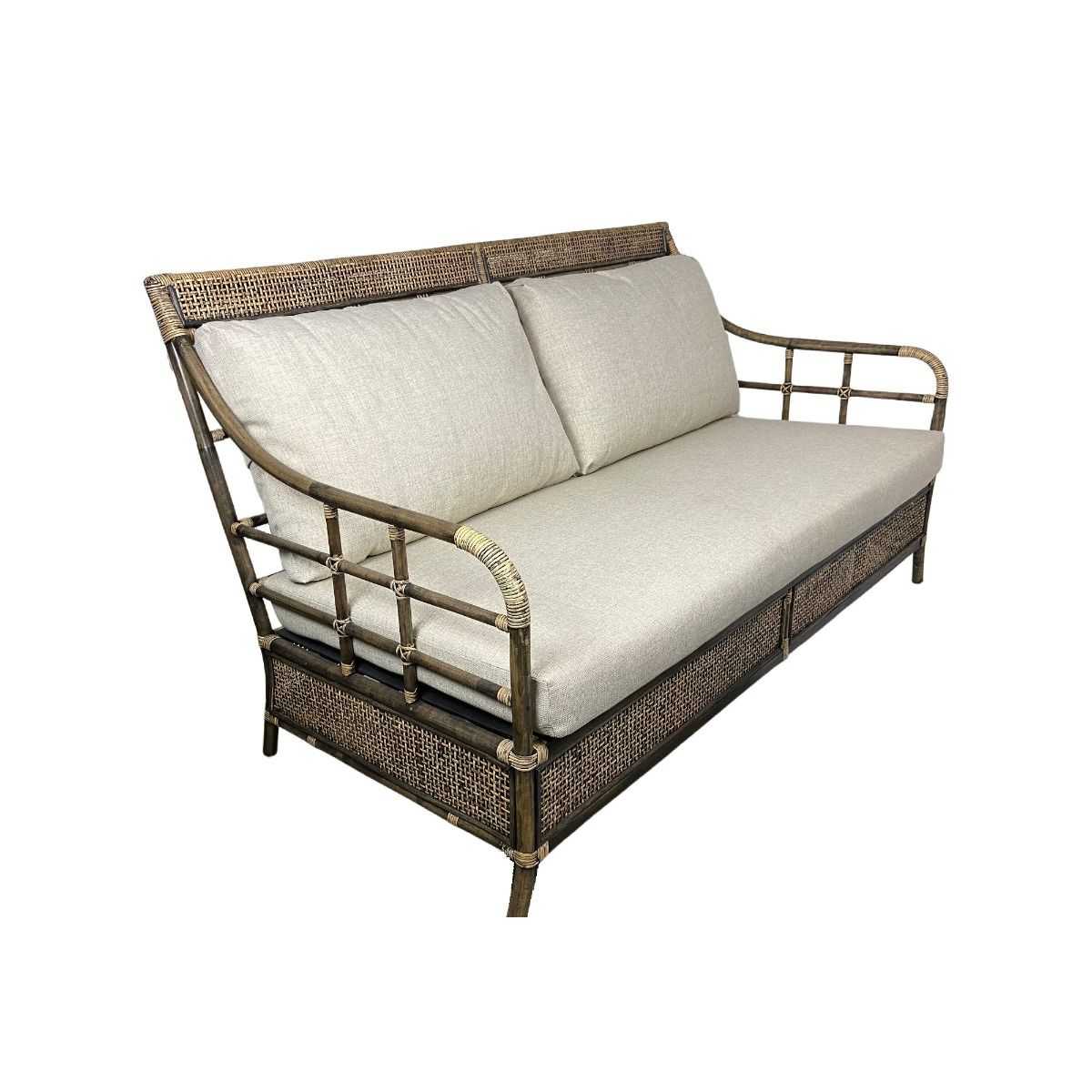 CR Havana 2.5 Seater Rattan Fabric Sofa
