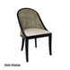 CR Alabama Timber Framed Rattan Back Fabric Seat Dining Chair