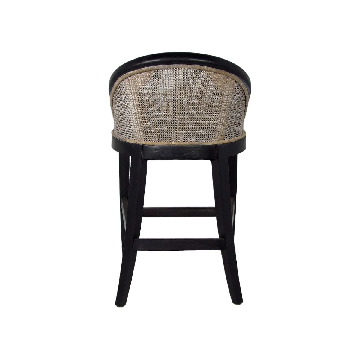 CR Alabama Timber Framed Rattan Back Fabric Seat Counter Stool