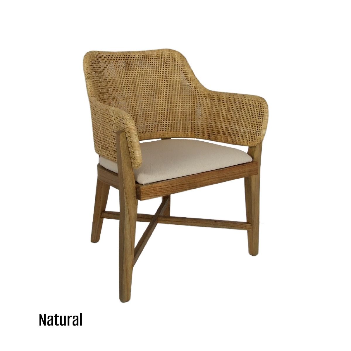 CR Orleans Timber Framed Rattan Dining Chair