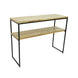 CR Parquet Console Table with Metal Frame & Timber Top