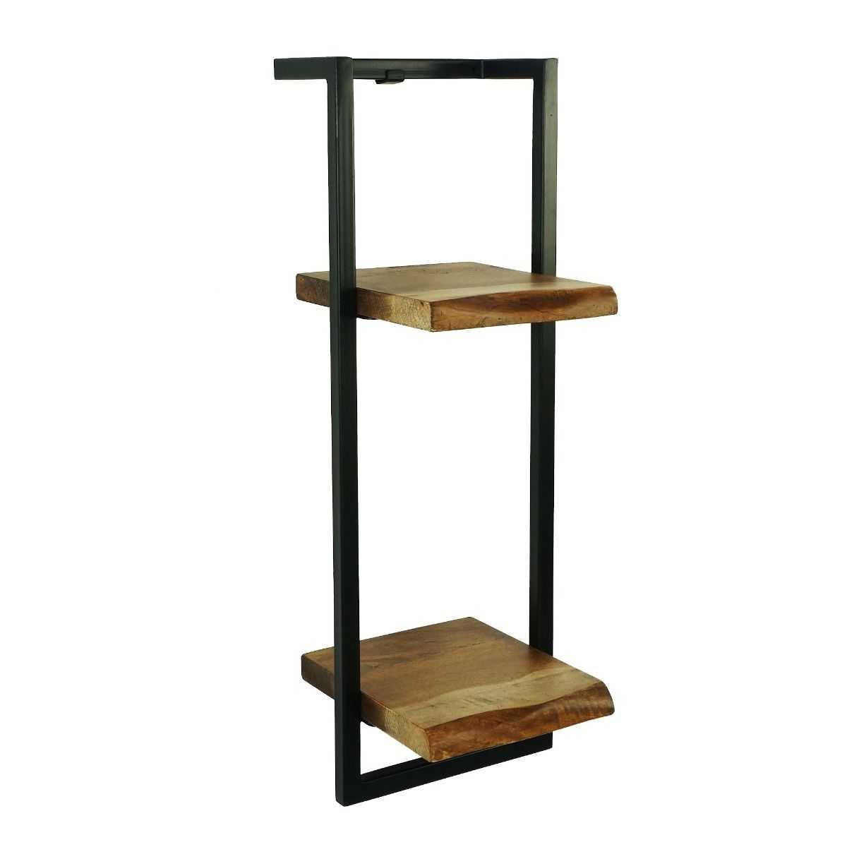 CR Live Edge Solid Timber 2 Tier Shelf