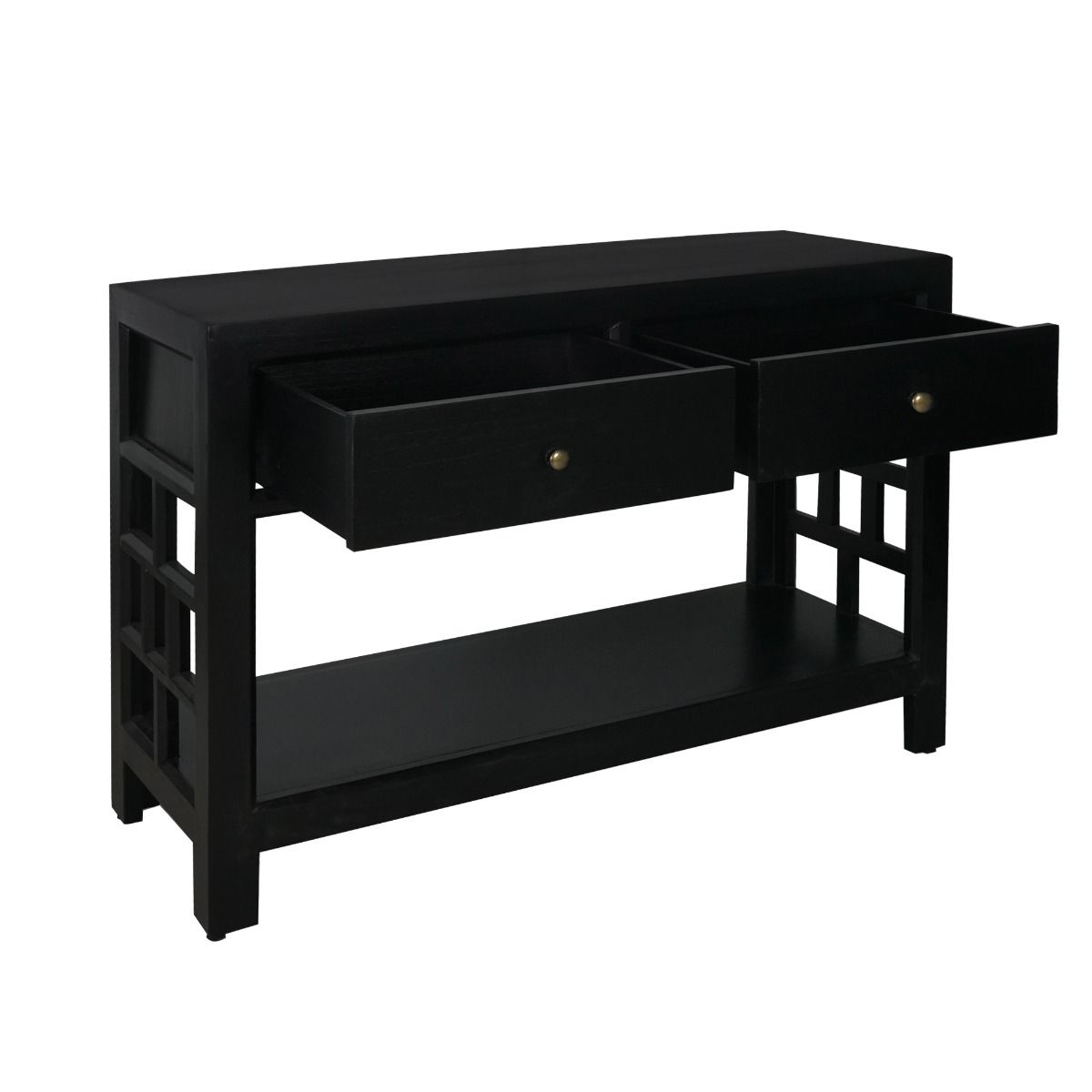 CR Evan Solid Timber 2 Drawer Console Table