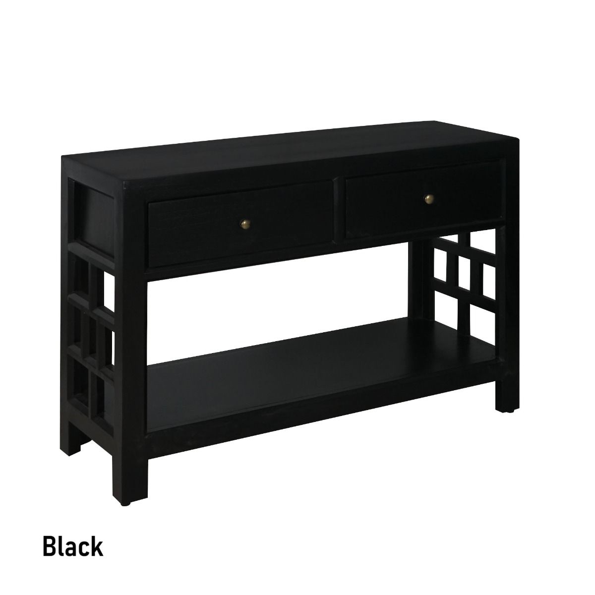 CR Evan Solid Timber 2 Drawer Console Table