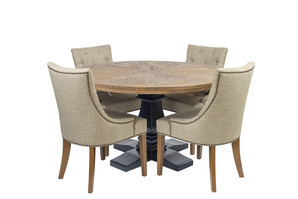 VI Monte Fabric Upholstered Timber Leg Dining Chair