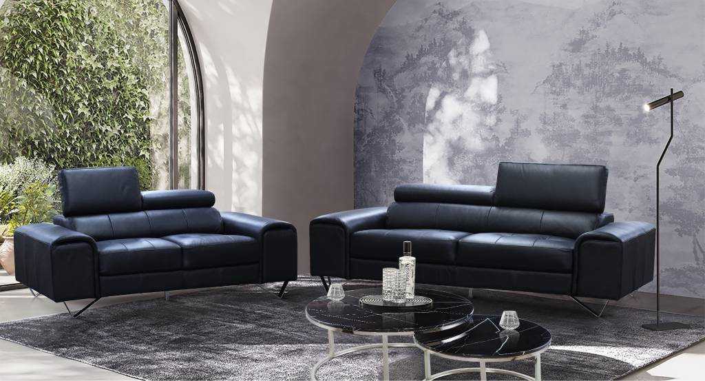 VI Bellagio 2 Seater + 3 Seater Leather Lounge