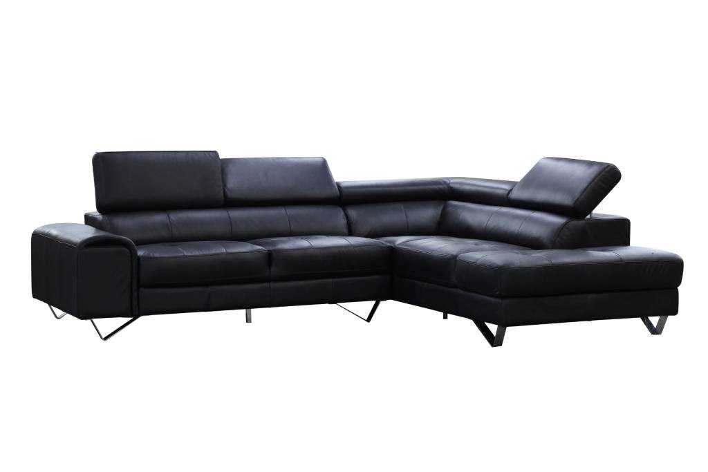 VI Bellagio 2 Seater Leather Lounge with Chaise
