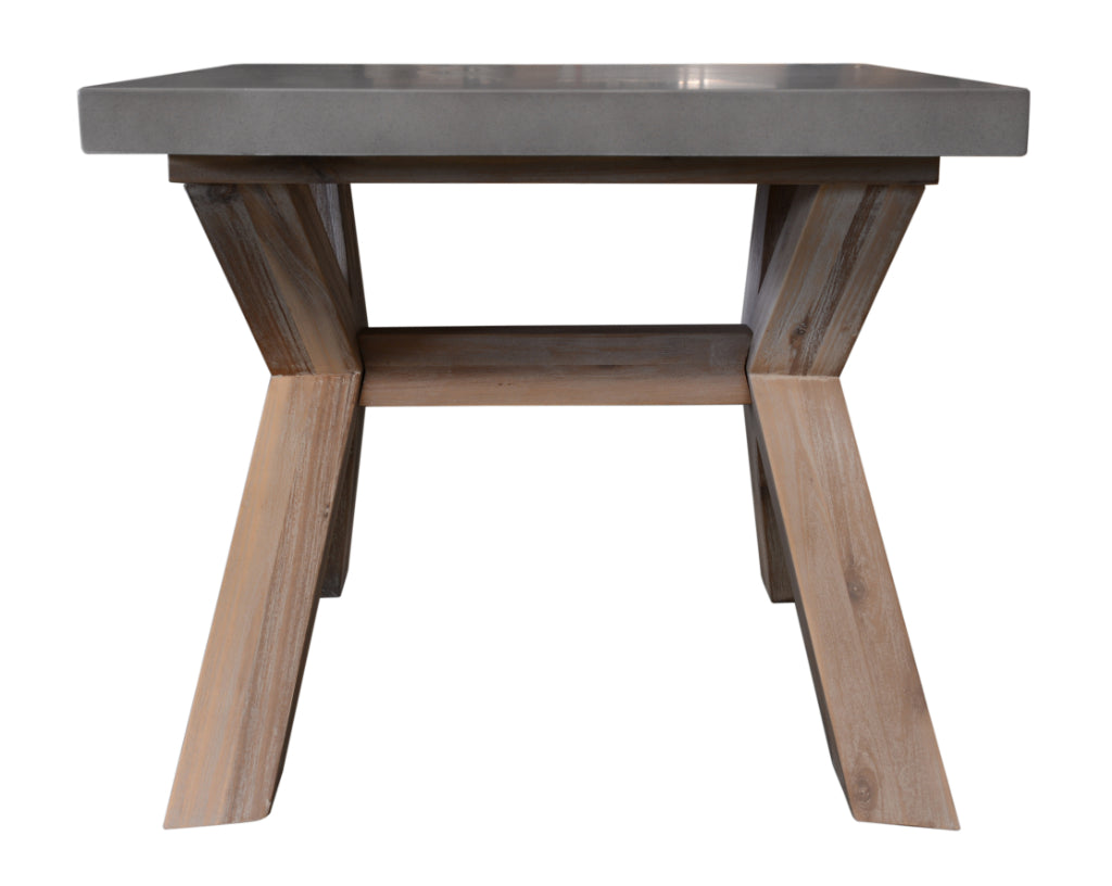 VI Charleston Timber Framed Concrete Top Lamp Table