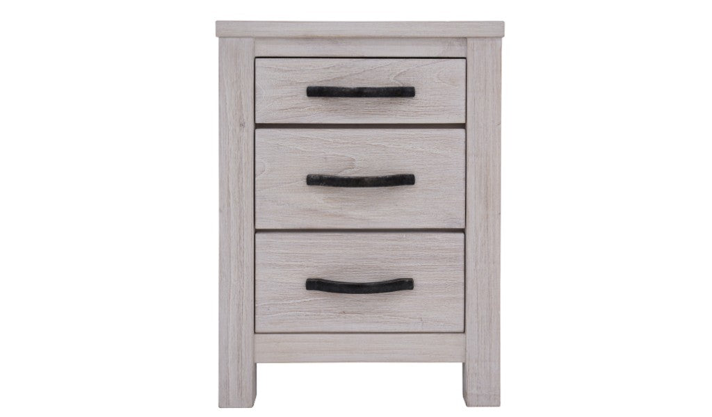 VI Florida Solid Timber 3 Drawer Bedside Table