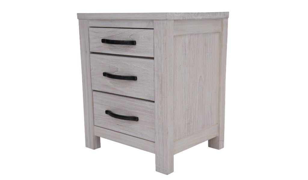 VI Florida Solid Timber 3 Drawer Bedside Table