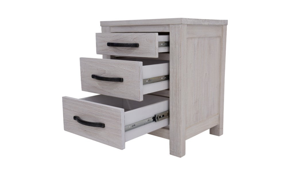 VI Florida Solid Timber 3 Drawer Bedside Table