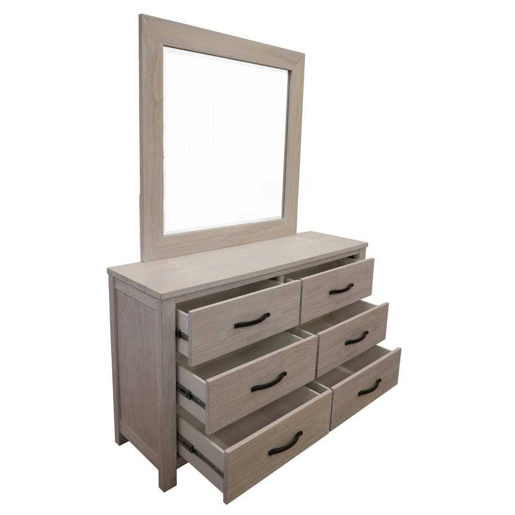 VI Florida Mountain Ash 6 Drawer Dresser with Mirror