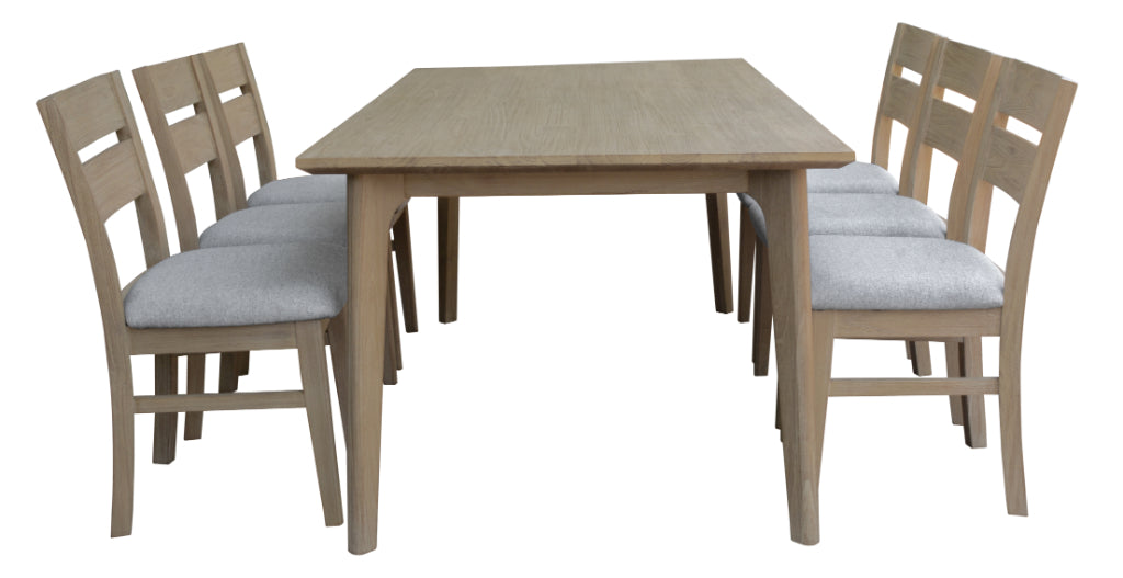 VI Larsen Solid Timber Dining Table with 6 Chairs Set