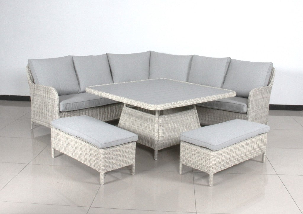 VI Rowen 8 Seater Wicker Outdoor Corner Sofa with Coffee Table Set