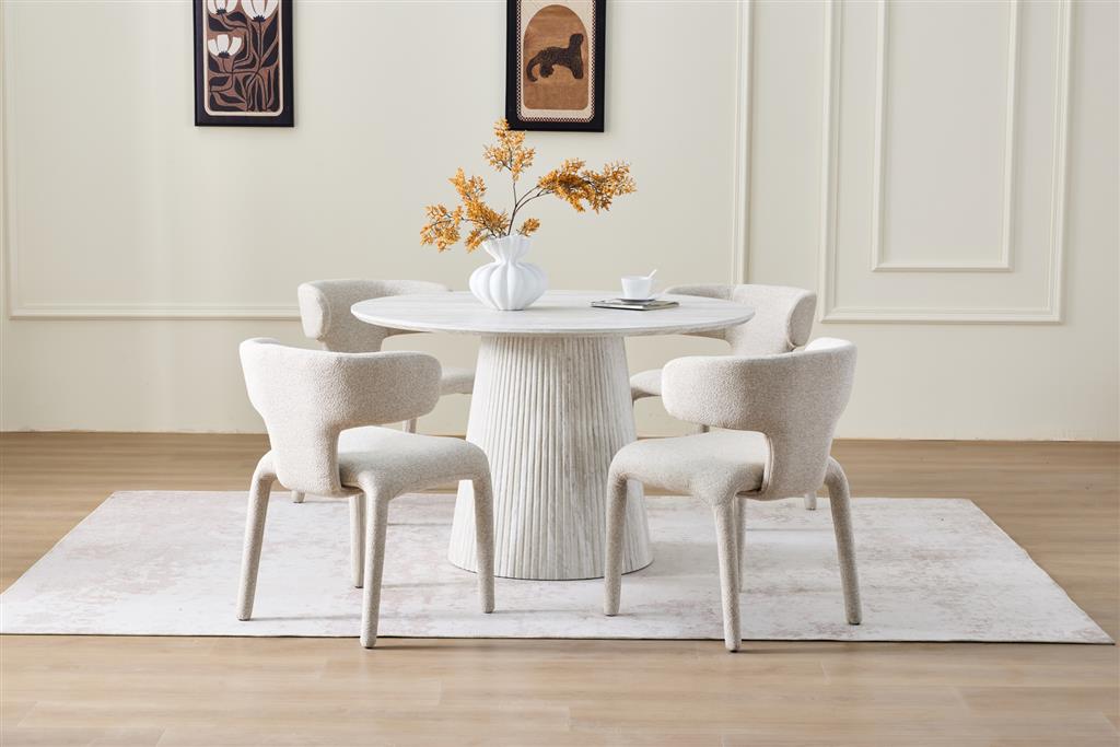 VI Haven Fabric Upholstered Metal Leg Dining Chair