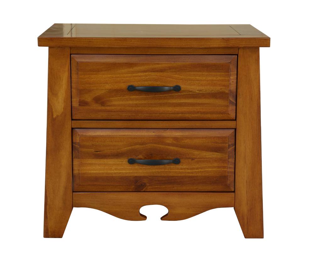 VI Federation Solid Timber 2 Drawer Bedside Table