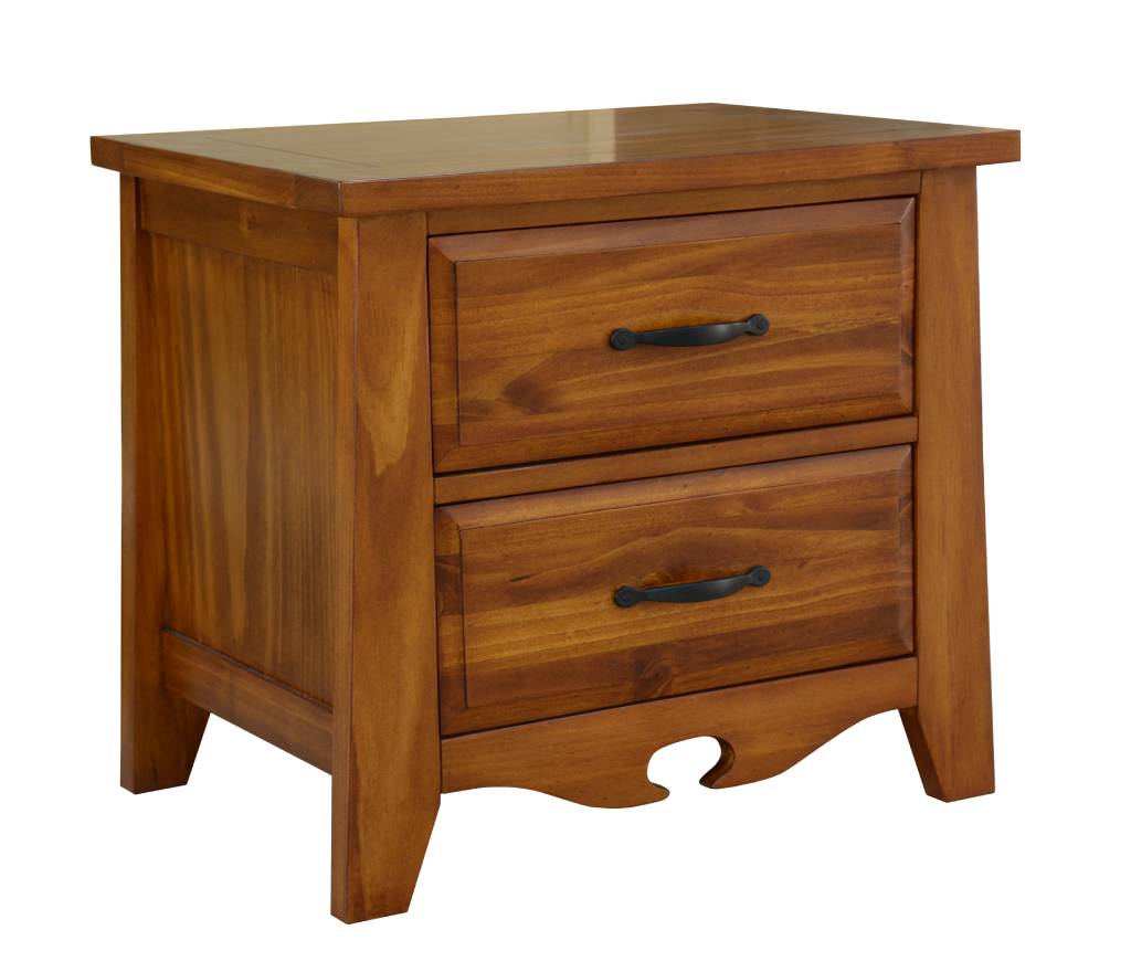 VI Federation Solid Timber 2 Drawer Bedside Table
